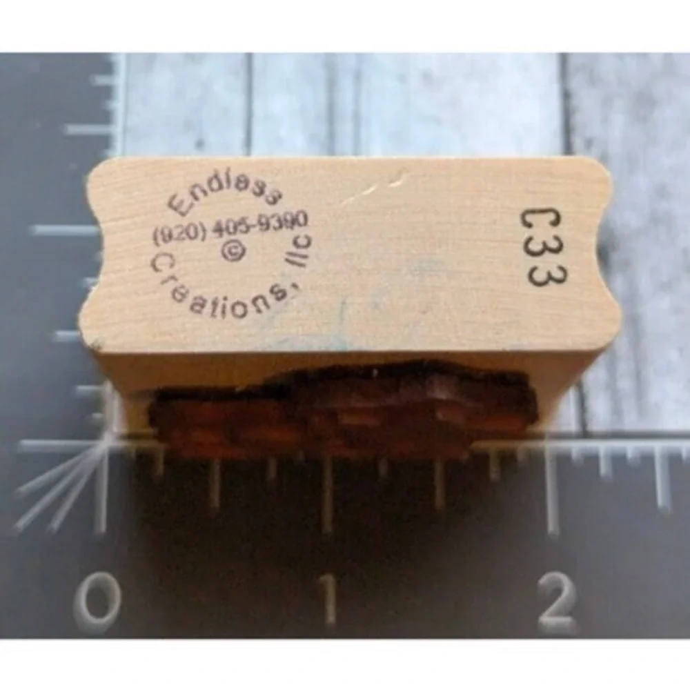 Endless Creations Flower Silhouette C33 Rubber Stamp Wood #H29